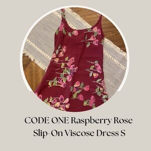 CODE ONE Raspberry Rose Slip Dress S